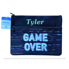 Studymate Large Double Zip Custom Name Pencil Case | Game Over